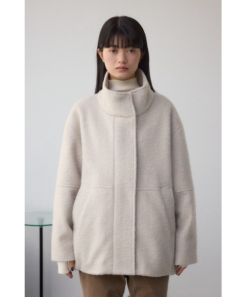 AZUL by moussy（アズールバイマウジー）の「ブークレスタンドコート（ブルゾン・レディース・アイボリー/杢グレー/ライトブルー・MEDIUM/SMALL）」の7枚目の写真