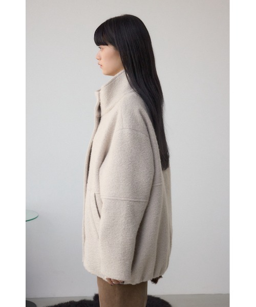 AZUL by moussy（アズールバイマウジー）の「ブークレスタンドコート（ブルゾン・レディース・アイボリー/杢グレー/ライトブルー・MEDIUM/SMALL）」の8枚目の写真