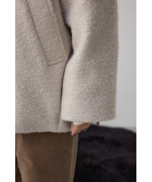 AZUL by moussy（アズールバイマウジー）の「ブークレスタンドコート（ブルゾン・レディース・アイボリー/杢グレー/ライトブルー・MEDIUM/SMALL）」の12枚目の写真