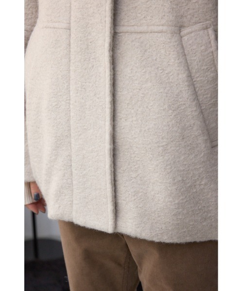 AZUL by moussy（アズールバイマウジー）の「ブークレスタンドコート（ブルゾン・レディース・アイボリー/杢グレー/ライトブルー・MEDIUM/SMALL）」の13枚目の写真