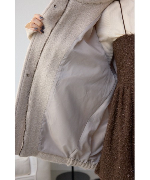 AZUL by moussy（アズールバイマウジー）の「ブークレスタンドコート（ブルゾン・レディース・アイボリー/杢グレー/ライトブルー・MEDIUM/SMALL）」の15枚目の写真