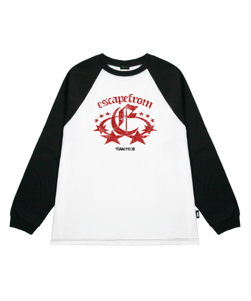 ESCAPEFROM(エスケープフロム)の「レッドチームナンバー06プリントロングスリーブブラック(Tシャツ/カットソー・レディース・その他・MEDIUM/LARGE/SMALL)」の1枚目の写真