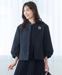 レディースのノーカラージャケット（ブルー・ネイビー/青色系