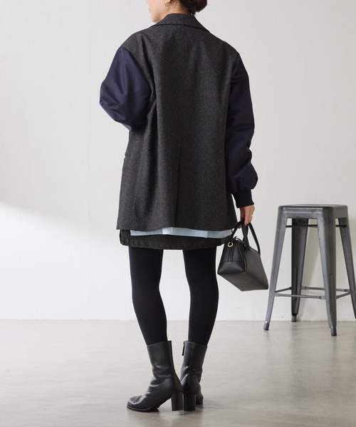 COLLAGE GALLARDAGALANTE（コラージュガリャルダガランテ）の「ナローボウタイオーバーシャツ（シャツ/ブラウス・レディース・イエロー/ブルー・FREE）」の15枚目の写真