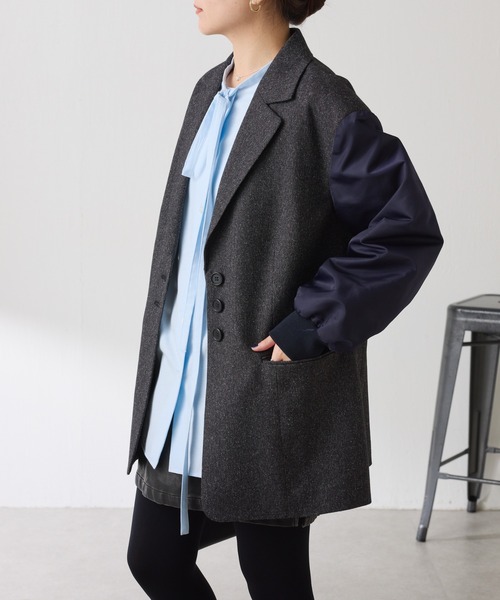 COLLAGE GALLARDAGALANTE（コラージュガリャルダガランテ）の「ナローボウタイオーバーシャツ（シャツ/ブラウス・レディース・イエロー/ブルー・FREE）」の11枚目の写真