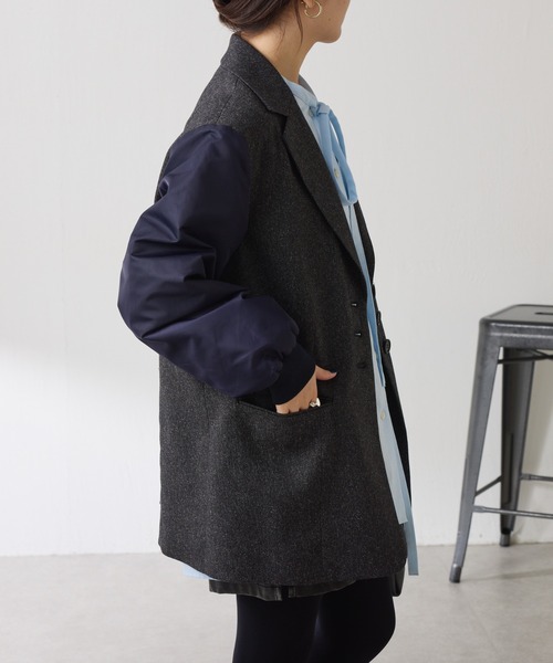 COLLAGE GALLARDAGALANTE（コラージュガリャルダガランテ）の「ナローボウタイオーバーシャツ（シャツ/ブラウス・レディース・イエロー/ブルー・FREE）」の12枚目の写真