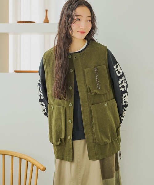 【新品】ニコアンド　ボーイズシルエットポケベストカーキ ボーイズシルエットポケベスト2（ベスト）｜niko and（ニコアンド