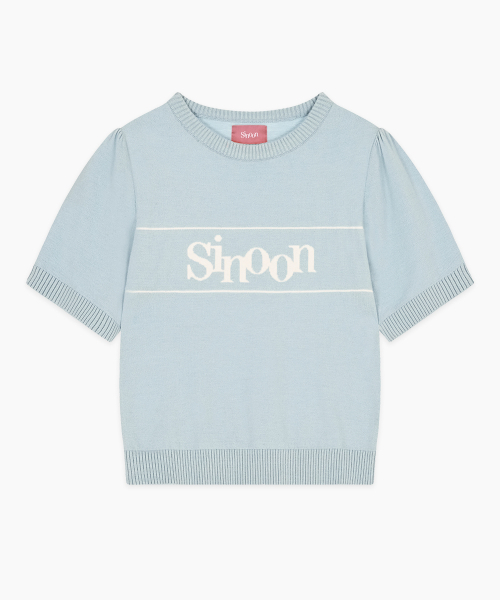 SINOON(シヌーン)の「Sinoon Logo Half Knit (Sky Blue)(ニット/セーター・レディース・スカイブルー・FREE)」の4枚目の写真