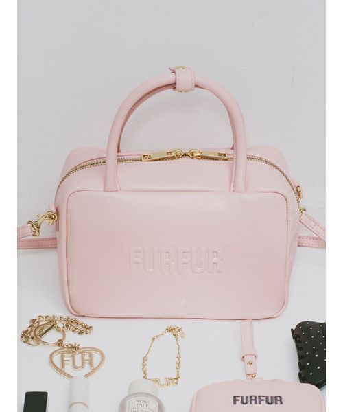 FURFUR ファーファー バリエーションスクエアボストンバッグ ピンク FURFUR (ファーファー)バリエーションスクエアボストンバッグ 25秋冬