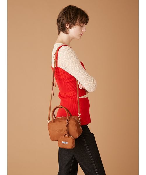 FURFUR（ファーファー）の「【限定カラー】バリエーションスクエアボストンバッグ（ボストンバッグ・レディース・ブラック/ピンク/ブラウン/ホワイト/サックスブルー/ライトベージュ・F）」の10枚目の写真