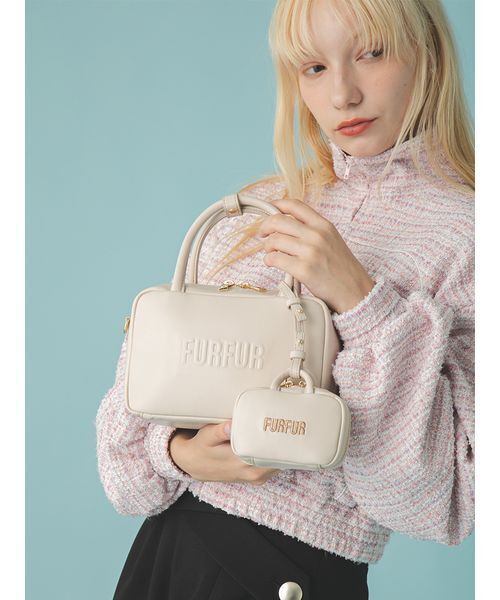 FURFUR（ファーファー）の「【限定カラー】バリエーションスクエアボストンバッグ（ボストンバッグ・レディース・ブラック/ピンク/ブラウン/ホワイト/サックスブルー/ライトベージュ・F）」の12枚目の写真