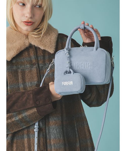 FURFUR（ファーファー）の「【限定カラー】バリエーションスクエアボストンバッグ（ボストンバッグ・レディース・ブラック/ピンク/ブラウン/ホワイト/サックスブルー/ライトベージュ・F）」の14枚目の写真