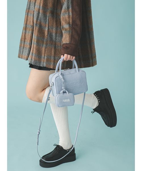 FURFUR（ファーファー）の「【限定カラー】バリエーションスクエアボストンバッグ（ボストンバッグ・レディース・ブラック/ピンク/ブラウン/ホワイト/サックスブルー/ライトベージュ・F）」の15枚目の写真