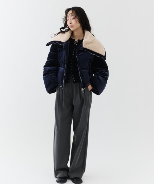 セール】Velvet Short Down Jacket / ベルベットショートダウン 