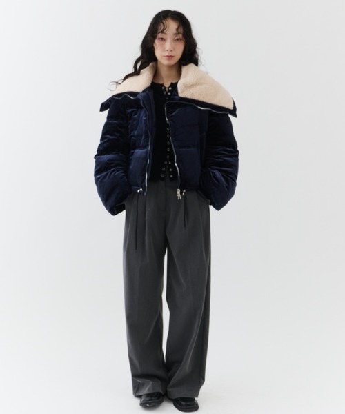 セール】Velvet Short Down Jacket / ベルベットショートダウン 