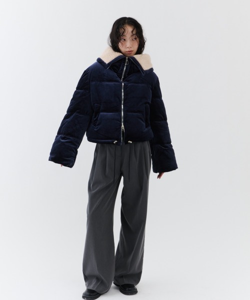 セール】Velvet Short Down Jacket / ベルベットショートダウン