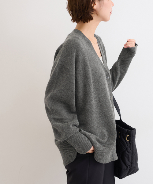 JOURNAL STANDARD relume（ジャーナルスタンダード　レリューム）の「《追加2》ハミルトンウールVカーディガン（カーディガン/ボレロ・レディース・チャコールグレー/グレー/レッド・FREE）」の8枚目の写真