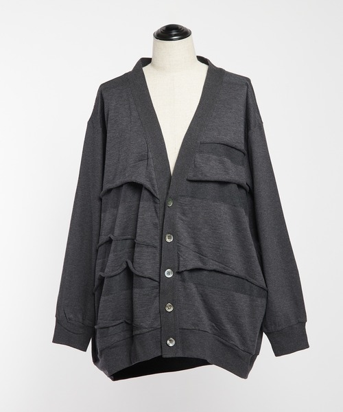 gomme（ゴム）の「バルーンパネルカーディガン（カーディガン/ボレロ・レディース・ブラック/チャコールグレー・MEDIUM）」の9枚目の写真