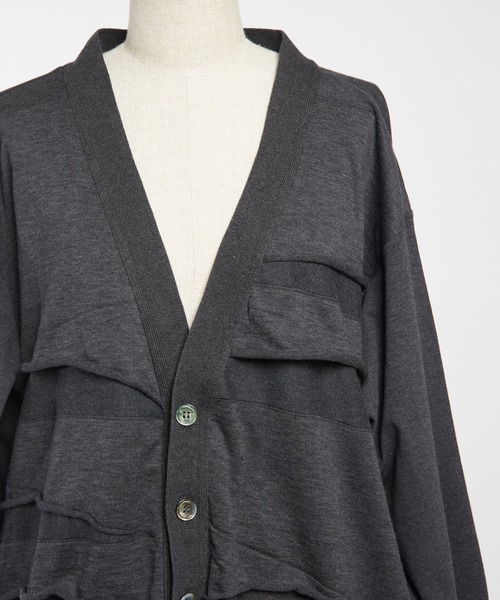 gomme（ゴム）の「バルーンパネルカーディガン（カーディガン/ボレロ・レディース・ブラック/チャコールグレー・MEDIUM）」の12枚目の写真