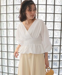 カシュクールペプラムショートトップス