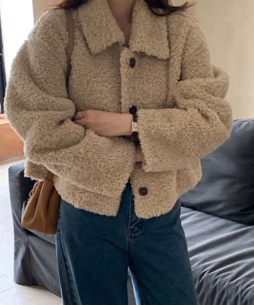 CADBURY（キャドバリー）の「ﾓｺﾓｺﾎﾞｱｼｮｰﾄ丈ｼﾞｬｹｯﾄ（その他アウター・レディース・ベージュ・MEDIUM/LARGE/X-LARGE）」の5枚目の写真