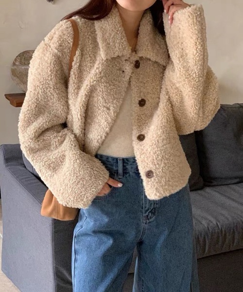 CADBURY（キャドバリー）の「ﾓｺﾓｺﾎﾞｱｼｮｰﾄ丈ｼﾞｬｹｯﾄ（その他アウター・レディース・ベージュ・MEDIUM/LARGE/X-LARGE）」の2枚目の写真