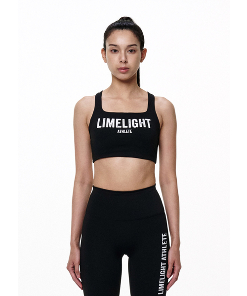 LIMELIGHT APPAREL(ライムライトアパレル)の「ライムライト ビッグロゴ スポーツブラ Uライン(ブラック/ホワイト)(チューブトップ・レディース・その他・LARGE/MEDIUM/SMALL)」の1枚目の写真