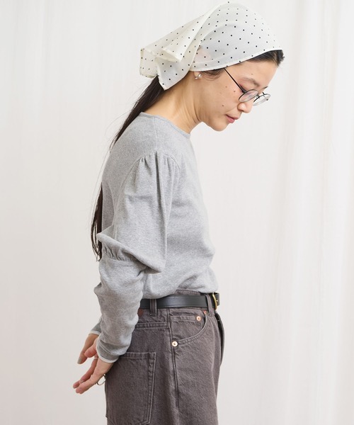 fig Ｌondon（フィグロンドン）の「ZIM tereko puff pullover（Tシャツ/カットソー・レディース・グレー/ブラック/ホワイト・FREE）」の17枚目の写真