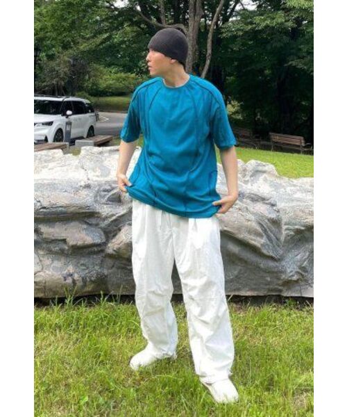 BESLOW（ビースロー）の「REVERSE OVERLOCK STITCH HALF T-SHIRTS TEAL（Tシャツ/カットソー・メンズ・その他・MEDIUM/SMALL）」の7枚目の写真