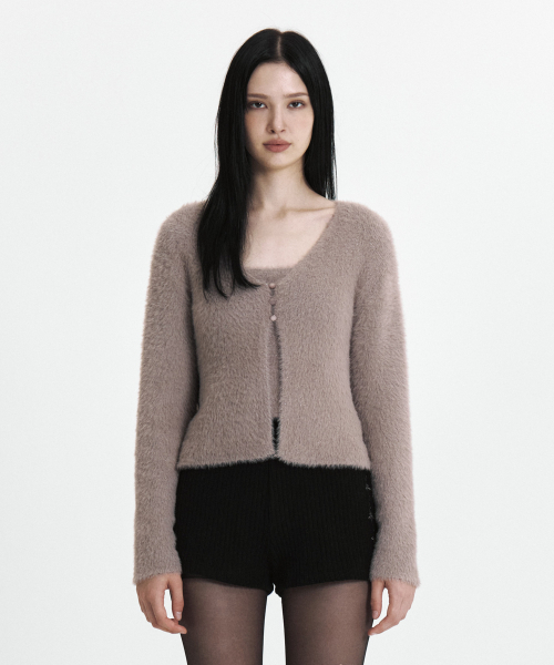 CURETTY(キュリティ)の「C SOFT KNIT CARDIGAN SET-UP_BEIGE(カーディガン/ボレロ・レディース・Beige・SMALL)」の3枚目の写真