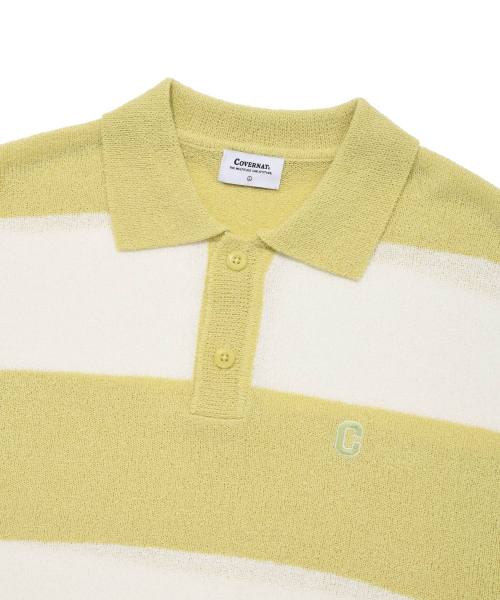 COVERNAT（カバーナット）の「Cロゴラグビーカラー ハーフニット ライム（ニット/セーター・レディース・その他・SMALL/MEDIUM/LARGE/X-LARGE/X-SMALL）」の3枚目の写真