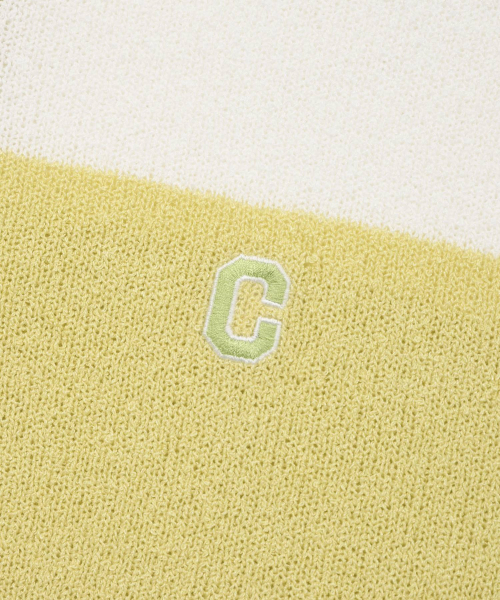 COVERNAT（カバーナット）の「Cロゴラグビーカラー ハーフニット ライム（ニット/セーター・レディース・その他・SMALL/MEDIUM/LARGE/X-LARGE/X-SMALL）」の4枚目の写真