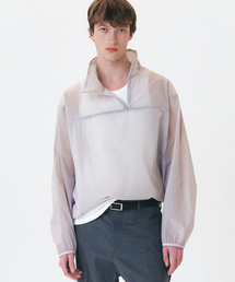 WINDER（ワインダー）の「SHEER SIDE PANEL PULL OVER - LIGHT GREY（ナイロンジャケット）」