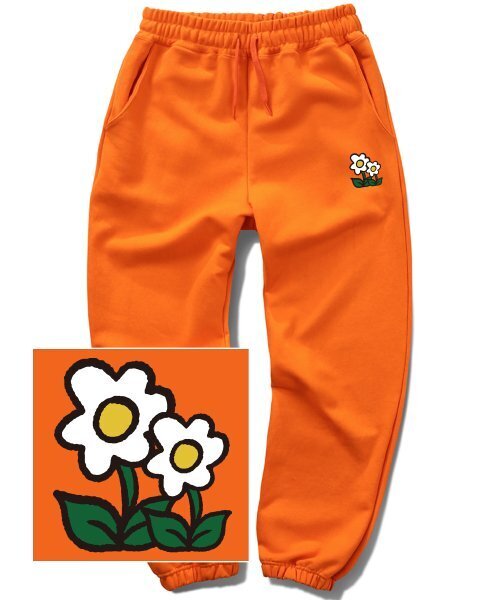 TRIPSHION(トリップション)の「DOUBLE FLOWER LOGO ジョガースウェットパンツ - オレンジ(スウェットパンツ・メンズ・その他・LARGE/MEDIUM/X-LARGE)」の1枚目の写真