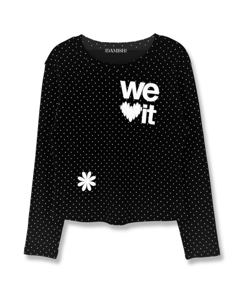 DAMISH(ダミシュ)の「ウィラブイットグラフィックドットロングスリーブ_ブラック(Tシャツ/カットソー・レディース・ブラック・FREE)」の1枚目の写真