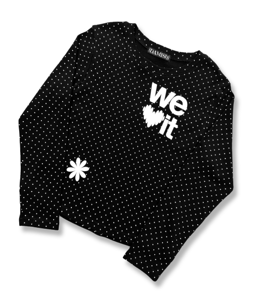 DAMISH(ダミシュ)の「ウィラブイットグラフィックドットロングスリーブ_ブラック(Tシャツ/カットソー・レディース・ブラック・FREE)」の2枚目の写真