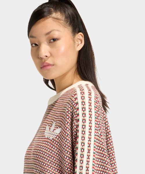 adidas(アディダス)の「ホリデー パック ニット セーター / トレーナー / アディダスオリジナルス adidas Originals(スウェット・レディース・ホワイト/ホワイト×レッド・MEDIUM/SMALL/X-SMALL/XX-LARGE/LARGE/X-LARGE)」の8枚目の写真