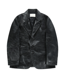 UNGIMMICK（アンジミック）の「BUFFALO LEATHER SINGLE JACKET (DARK GRAY)（ライダースジャケット）」