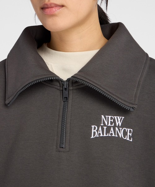 NEW BALANCE（ニューバランス）の「リニアヘリテージフリースハーフジップ（スウェット・レディース・サンドグレー/スミクロ・SMALL/MEDIUM/LARGE/X-LARGE）」の5枚目の写真