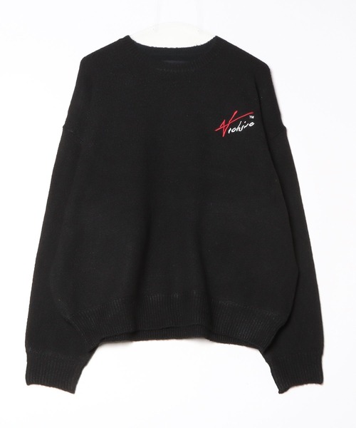 ADAM PATEK(アダムパテック)の「【ADAMPATEK/アダムパテック】archive shaggy crest crewneck ロゴスウェット(スウェット・メンズ・ブラック×イエロー/ブラック×レッド・1/2)」の2枚目の写真