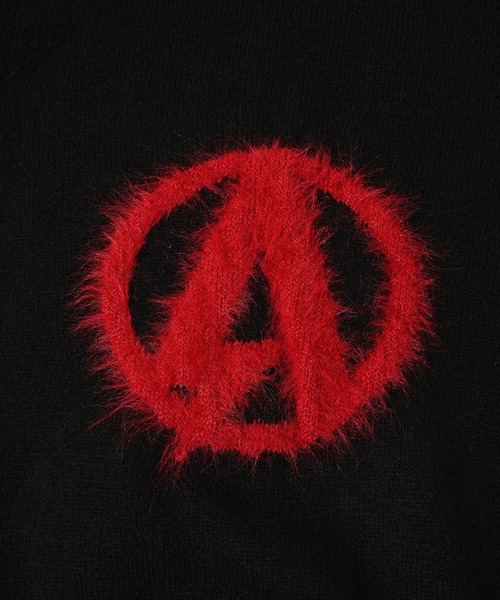 ADAM PATEK(アダムパテック)の「【ADAMPATEK/アダムパテック】archive shaggy crest crewneck ロゴスウェット(スウェット・メンズ・ブラック×イエロー/ブラック×レッド・1/2)」の7枚目の写真