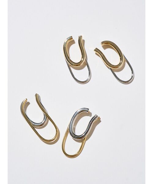 ELENDEEK（エレンディーク）の「ダブルフープイヤーカフ（イヤーカフ・レディース・シルバー/ゴールド・FREE）」の3枚目の写真