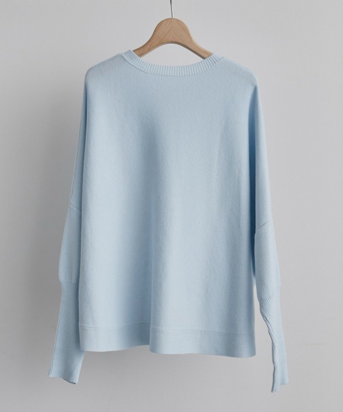 Doux archives（ドゥアルシーヴ）の「ロングリブドルマンプルオーバー（ニット/セーター・レディース・ネイビー/グレイッシュベージュ/サックスブルー・FREE）」の5枚目の写真