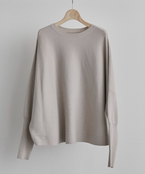 Doux archives（ドゥアルシーヴ）の「ロングリブドルマンプルオーバー（ニット/セーター・レディース・ネイビー/グレイッシュベージュ/サックスブルー・FREE）」の8枚目の写真