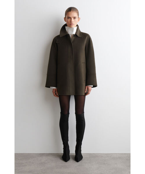 COS ショートコート ファネルネックダブルフェイスウールショートコート（その他アウター