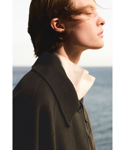 COS ショートコート ファネルネックダブルフェイスウールショートコート（その他アウター