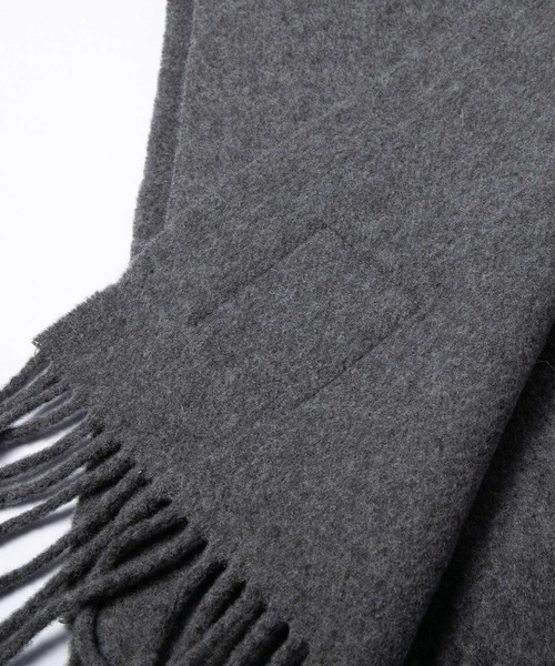 GANNI（ガニー）の「GANNI Double Face Wool Solid Scarf ガニー ダブルフェイス ソリッド  スカーフ（ストール/ショール・レディース・グレー系1/ネイビー・FREE）」の8枚目の写真