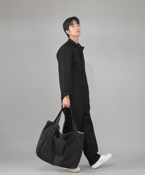 SAINTCREW(セントクルー)の「メガビッグサイズカーゴエコバッグ MCE-142 デニムブラック BKS(エコバッグ/サブバッグ・メンズ・その他・フリー)」の3枚目の写真