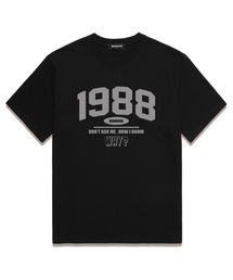 1988 WHYオーバーフィット半袖Tシャツ(BS024)ブラック