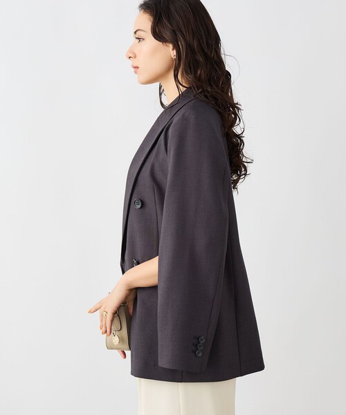 NOLLEY’S Sophi(ノーリーズソフィ)の「《セットアップ対応》ウォッシャブルドライシャーク2WAYスリットジャケット(テーラードジャケット・レディース・グレイッシュベージュ/チャコールグレー・38/36)」の9枚目の写真